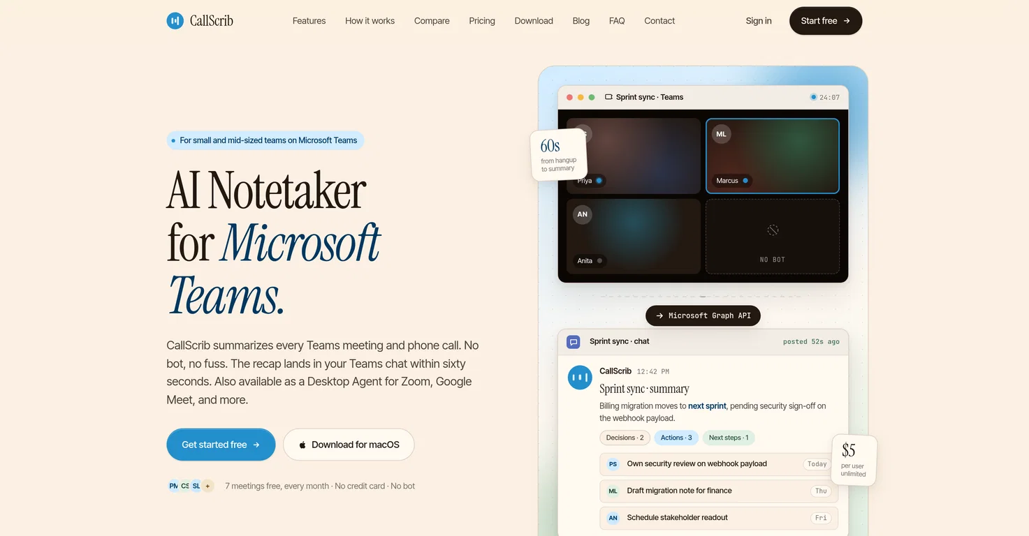 CallScrib screenshot