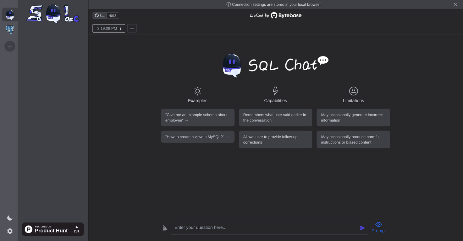 SQL Chat screenshot