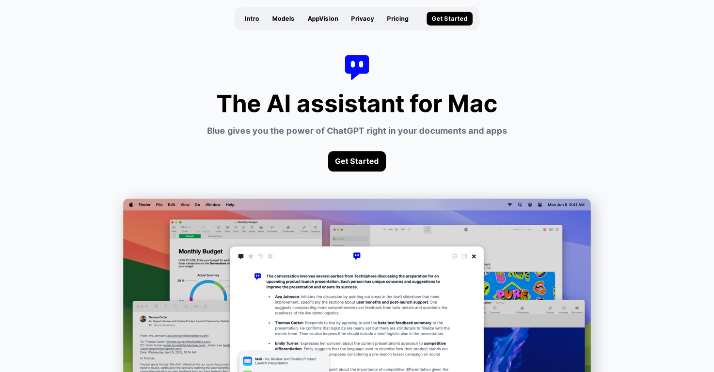 Blue - ChatGPT for Mac screenshot