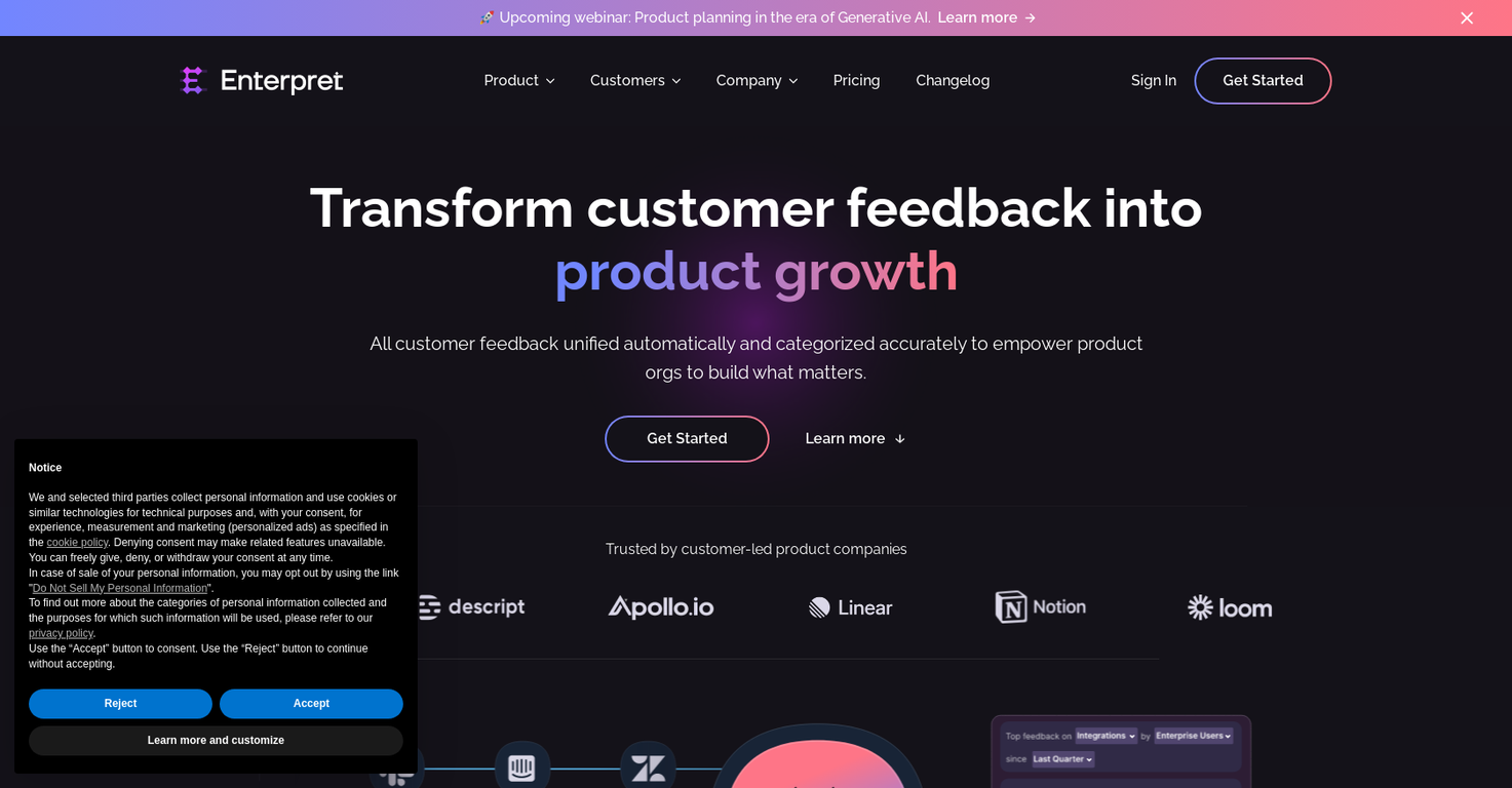 Enterpret screenshot