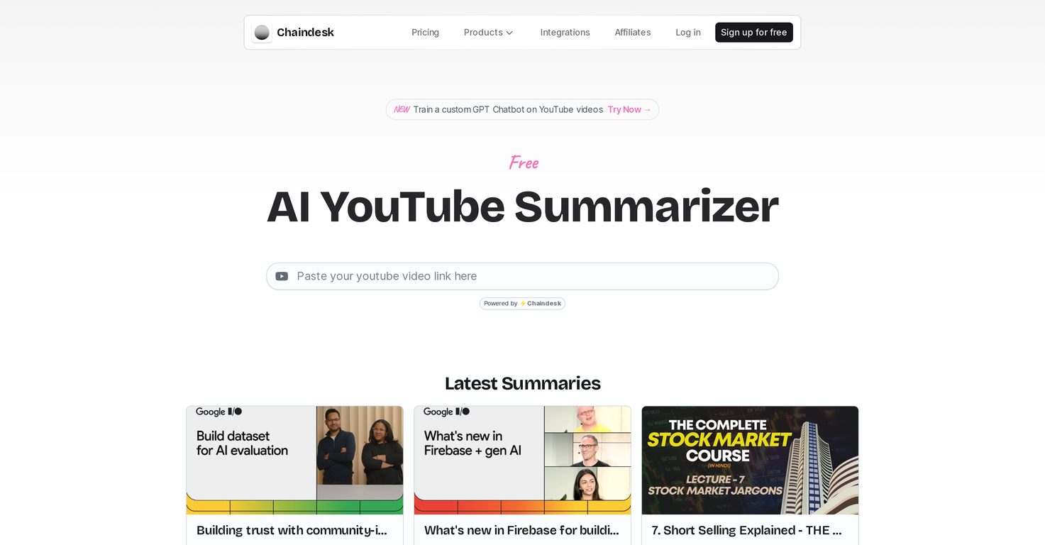 AI YouTube Summarizer screenshot