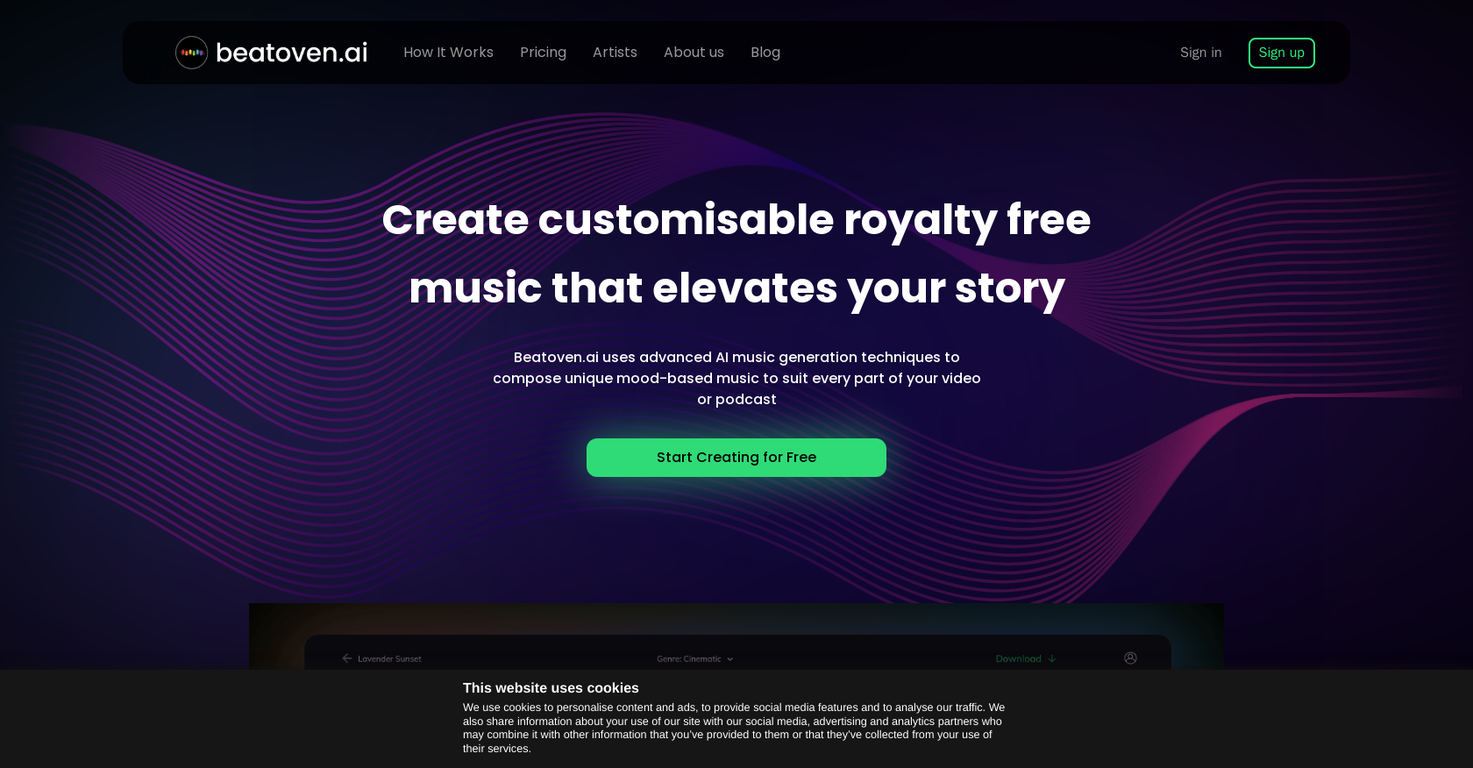 Beatoven screenshot