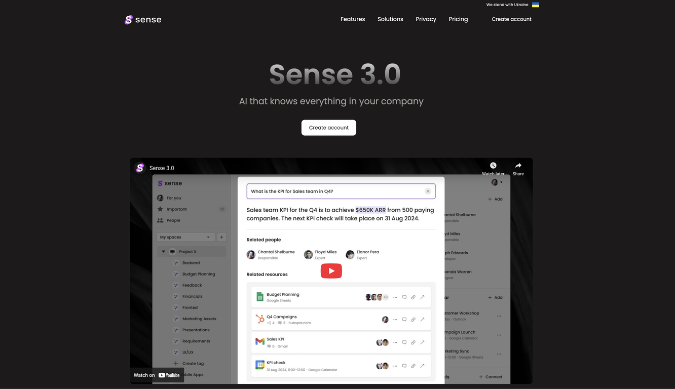 Sense 2.0 screenshot