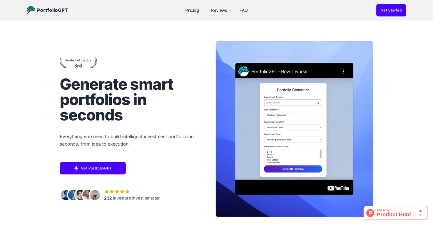 PortfolioGPT screenshot