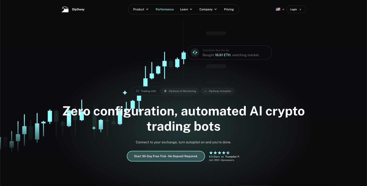 DipSway Crypto Trading AI bot screenshot