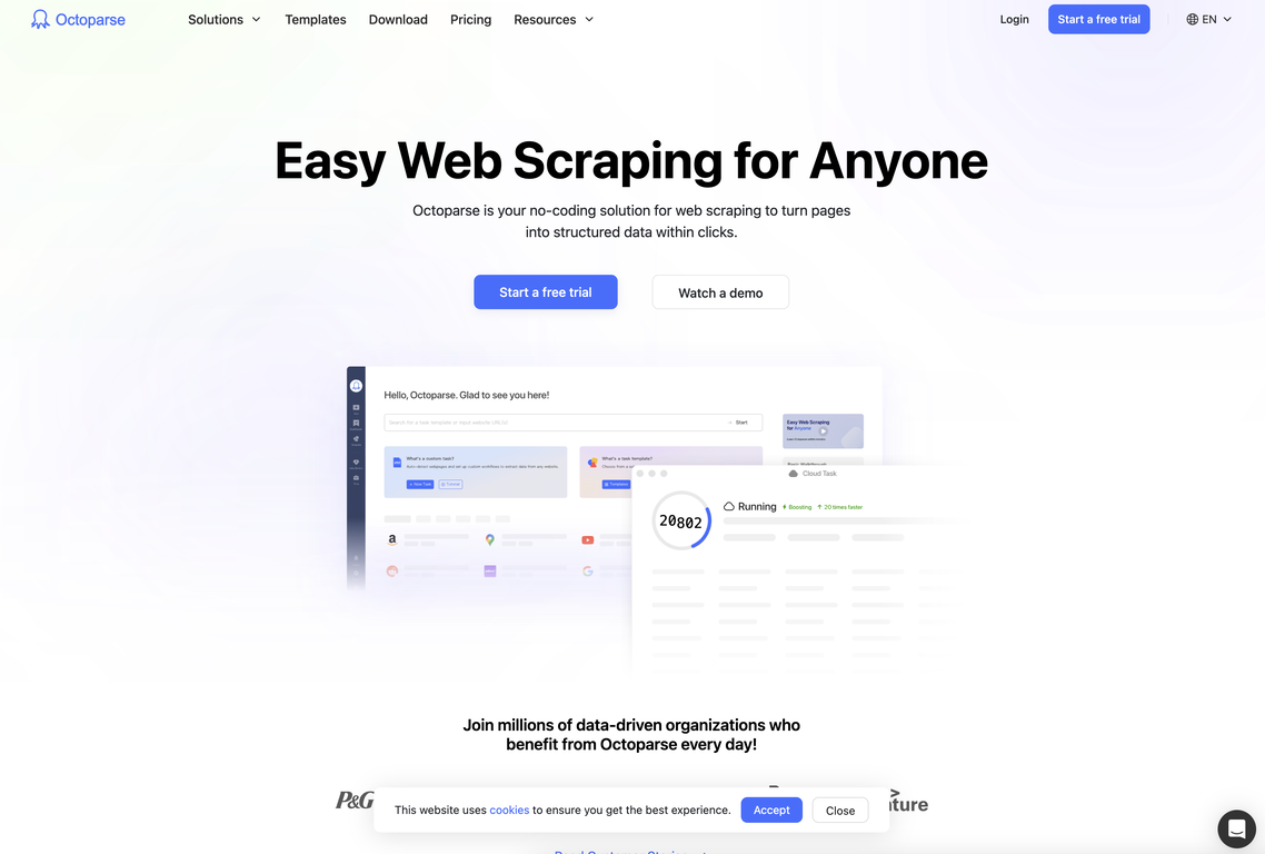 Octoparse screenshot