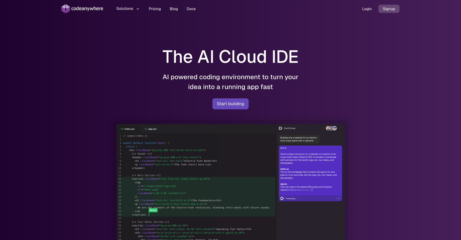 Codeanywhere screenshot
