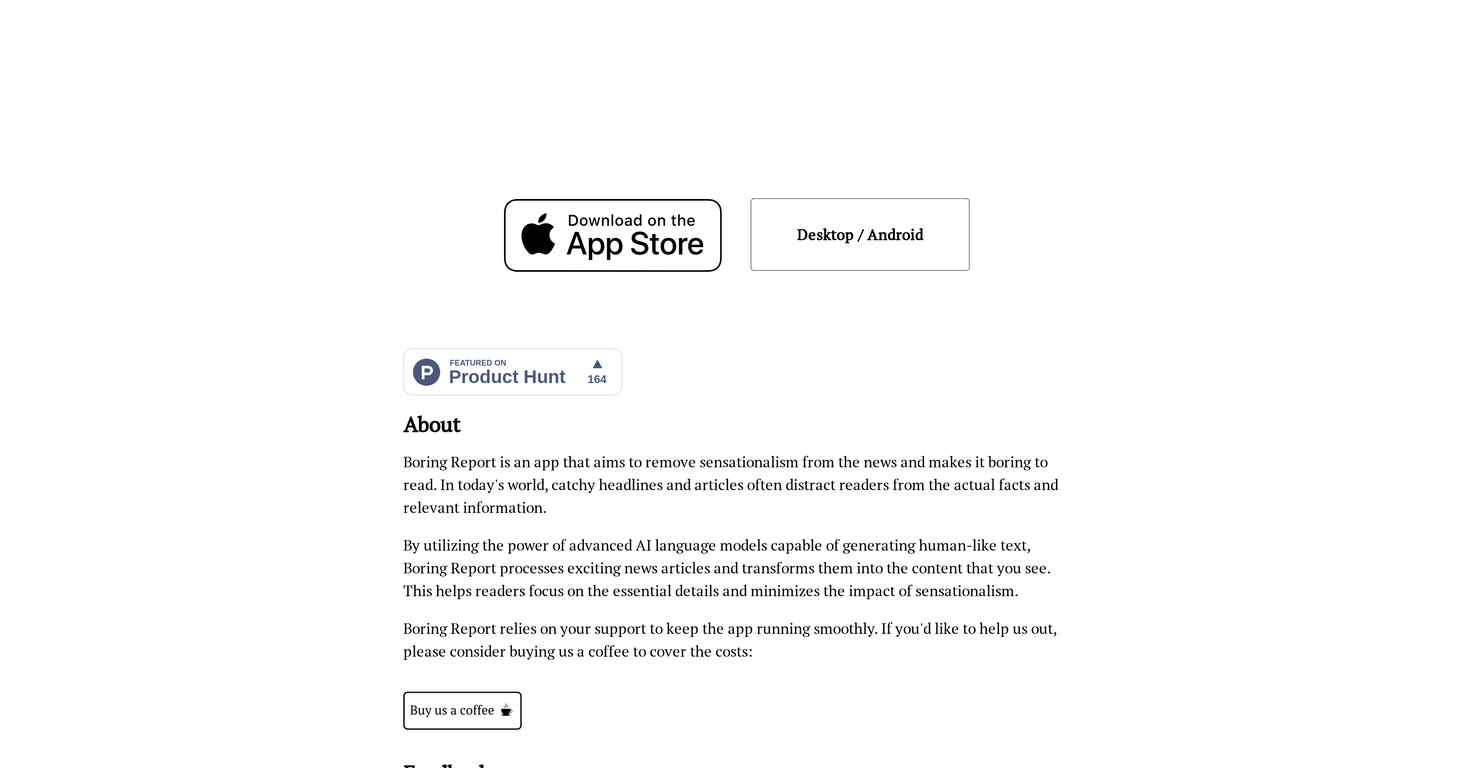 Boring Report screenshot