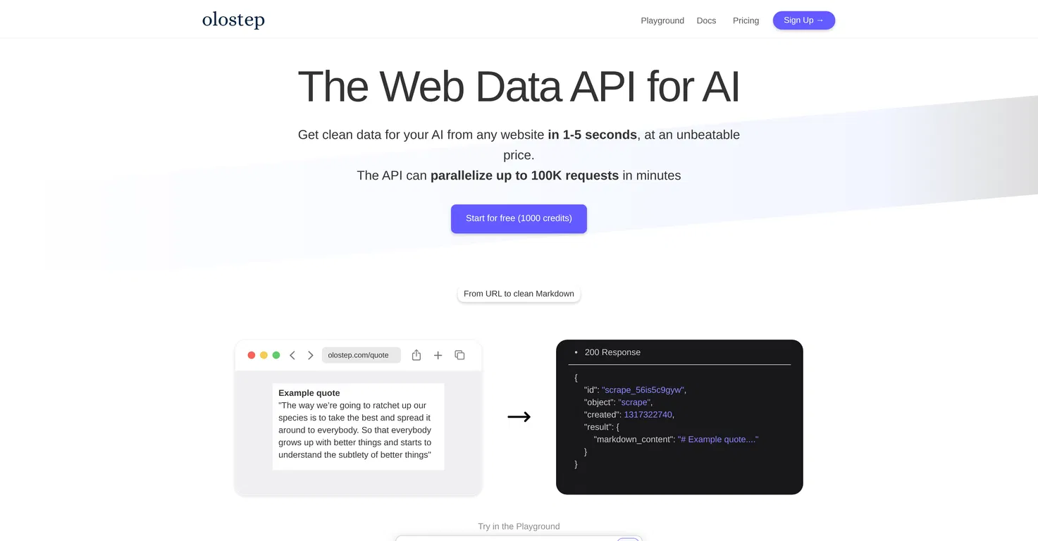 Olostep screenshot