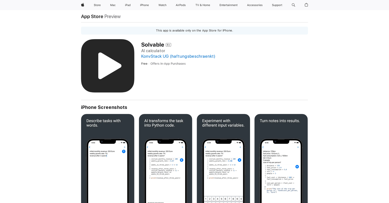 Solvable screenshot
