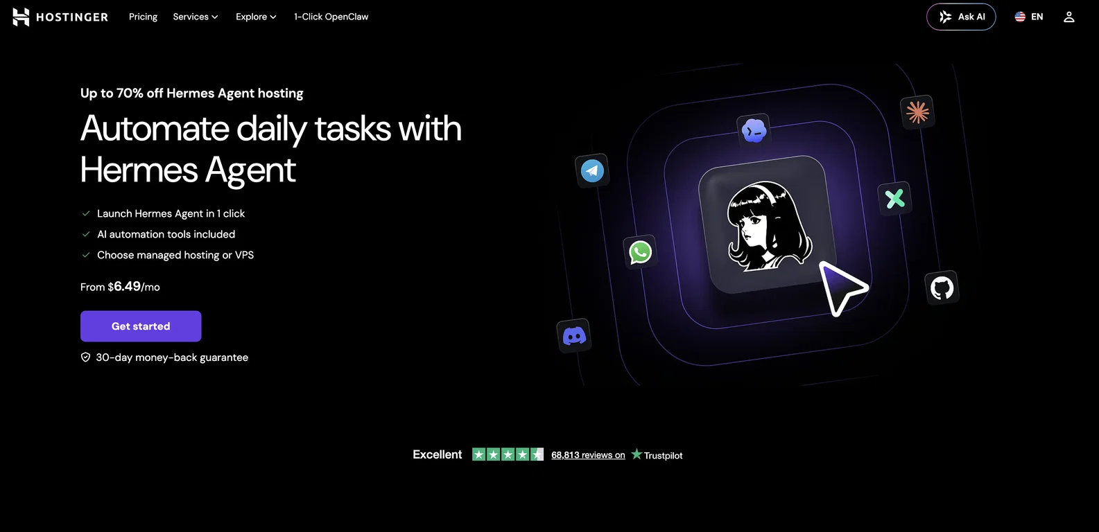 Hostinger | Hermes Agent screenshot
