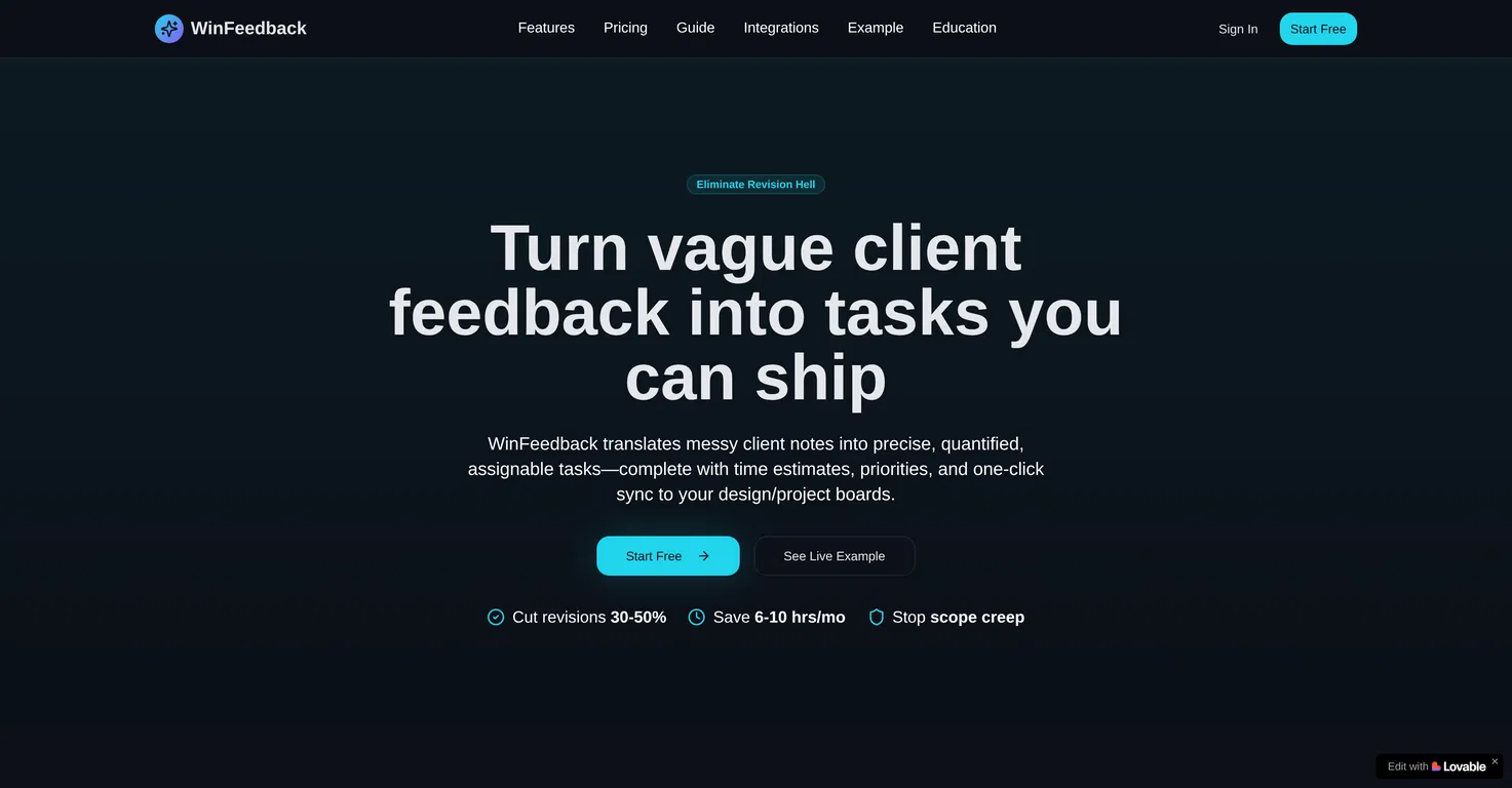 WinFeedback screenshot