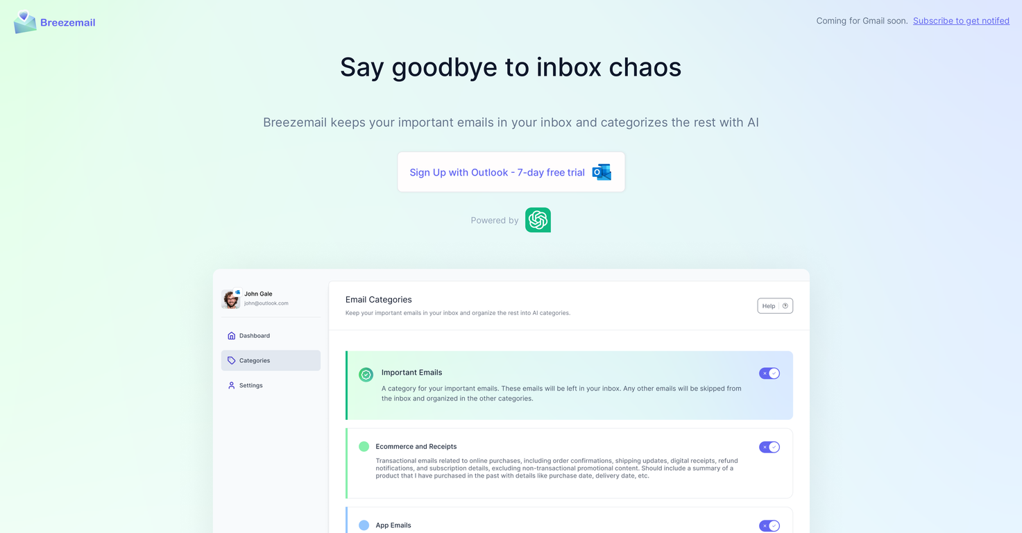 Breezemail screenshot