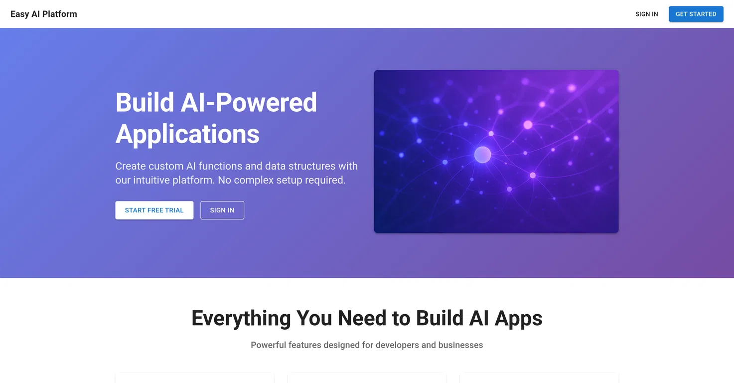 EasyAI Custom Chatbots + APIs screenshot
