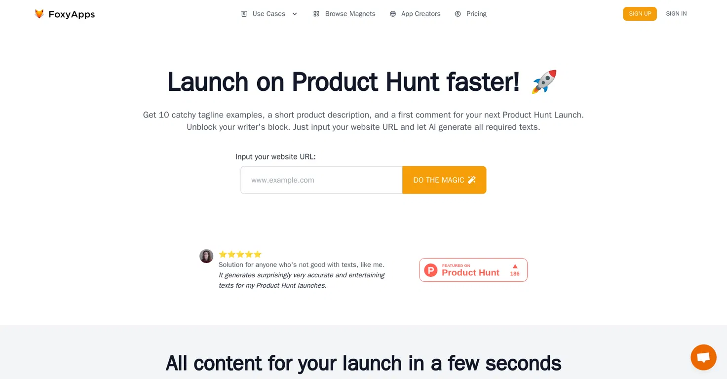 Product hunt launcher screenshot