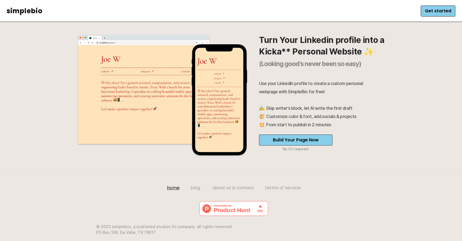 Simplebio screenshot