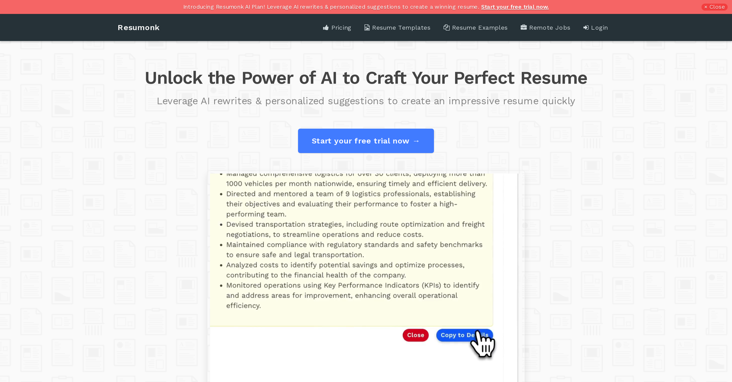 Resumonk screenshot