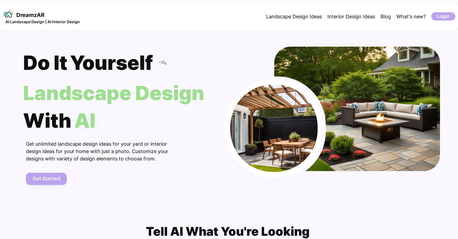 DreamzAR AI Landscape Design Ideas screenshot