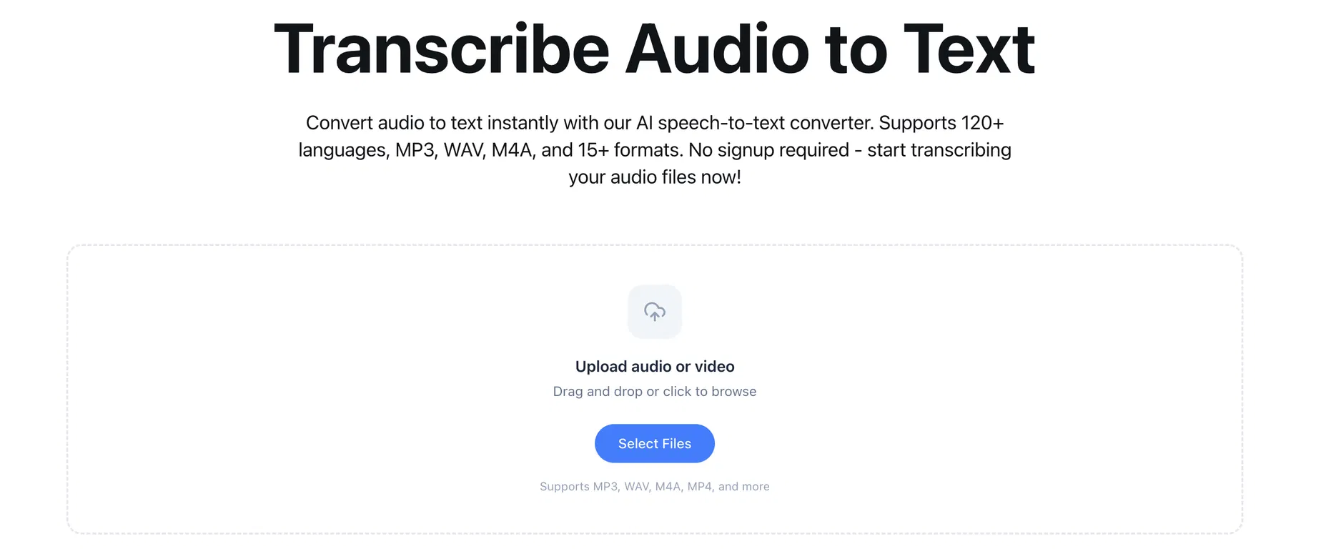 Transcribe to Text screenshot