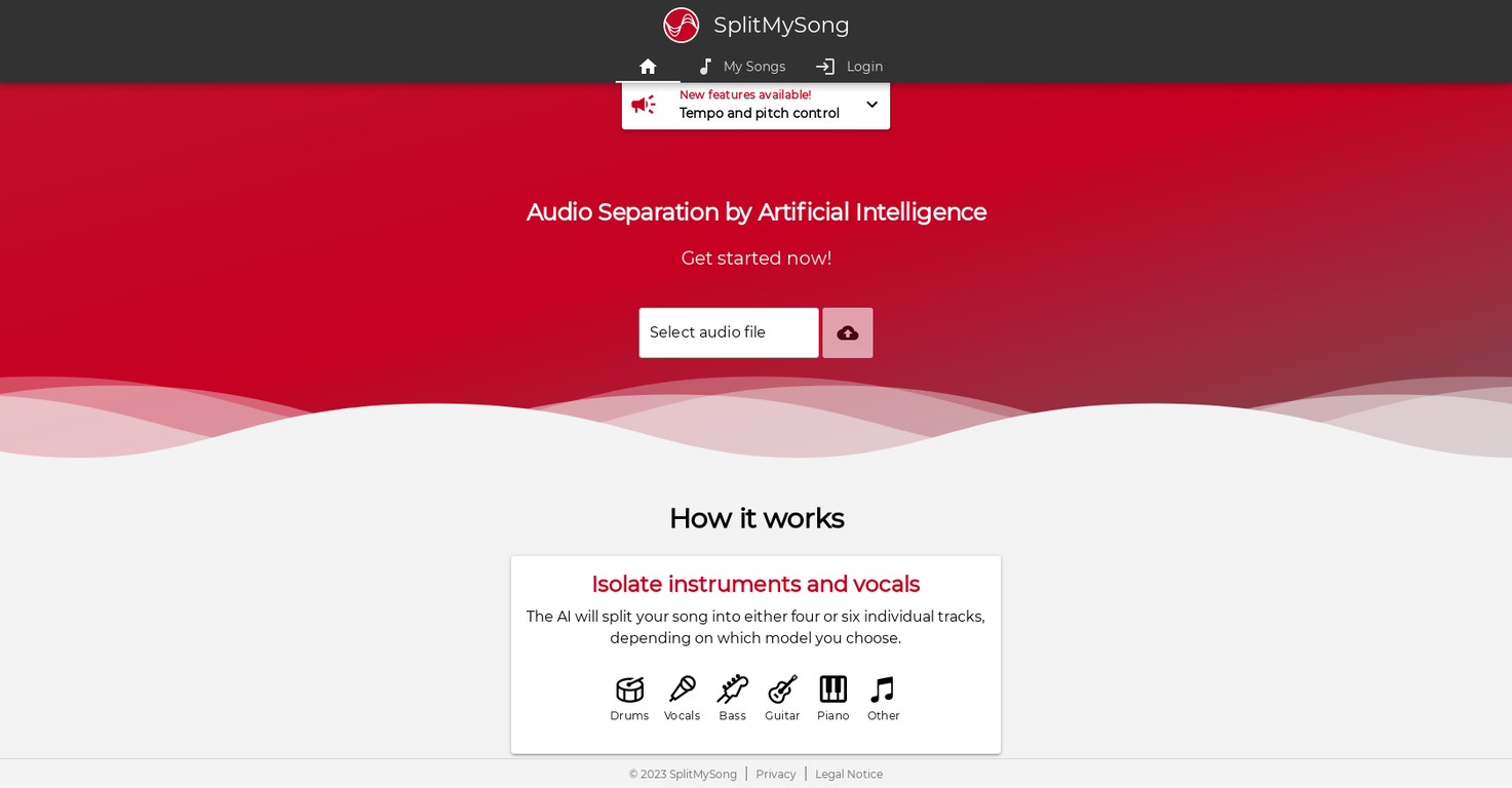 Splitmysong screenshot
