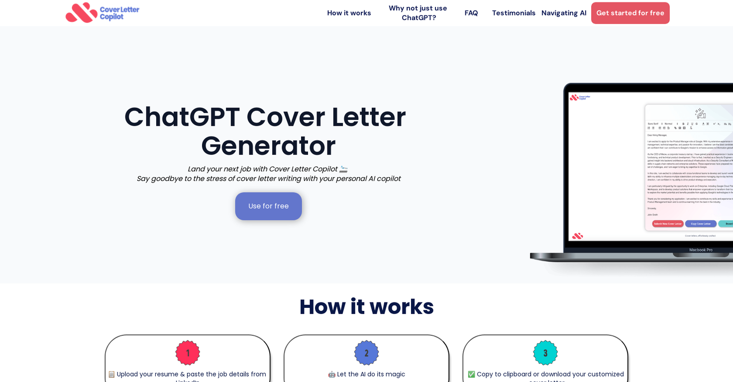 Cover Letter Copilot screenshot