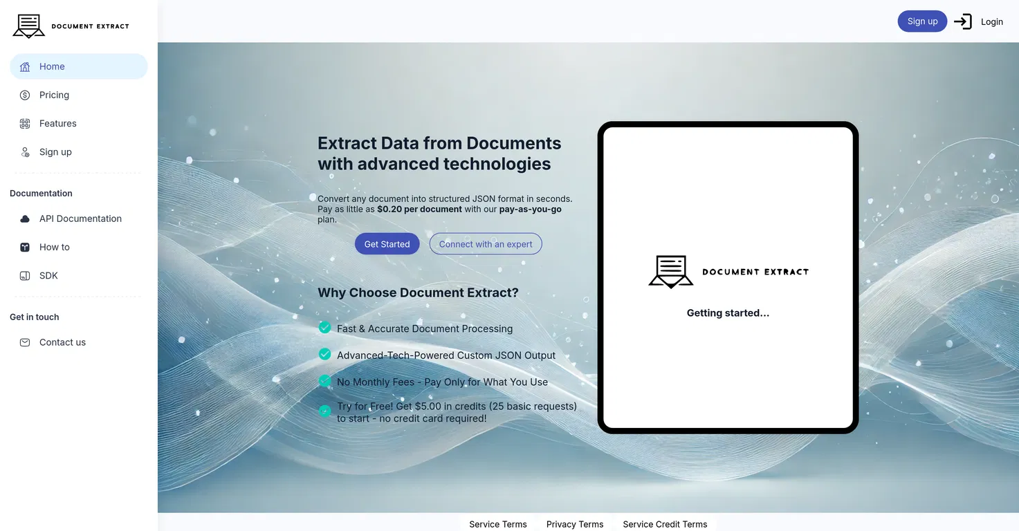 Document Extract screenshot