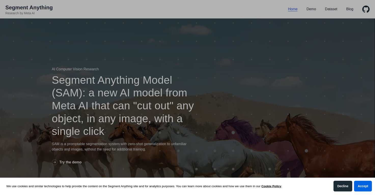 Segment Anything by Meta screenshot
