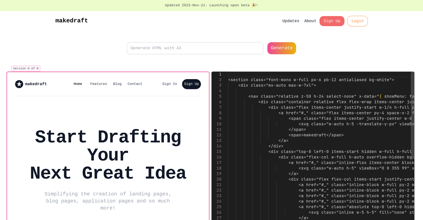 Makedraft screenshot