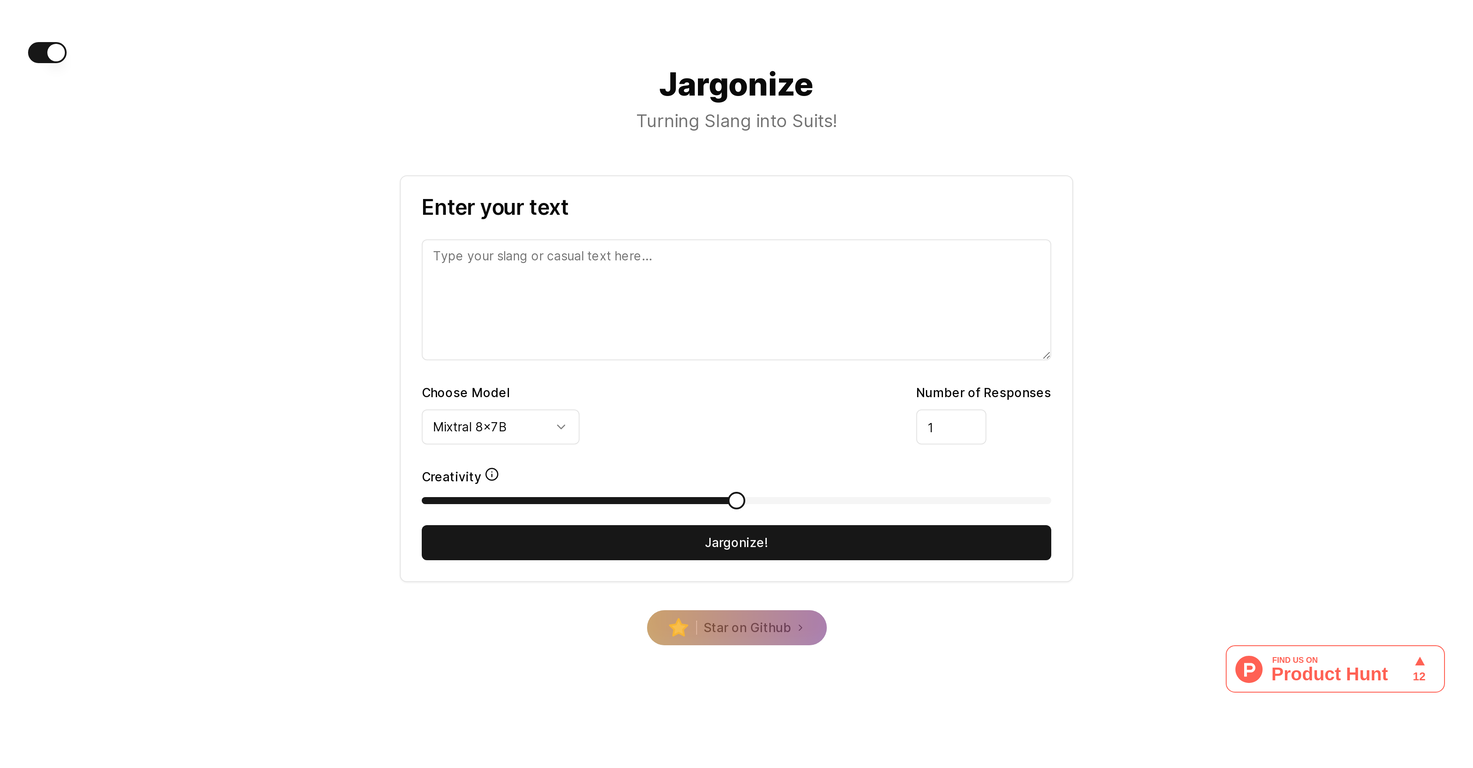 Jargonize screenshot