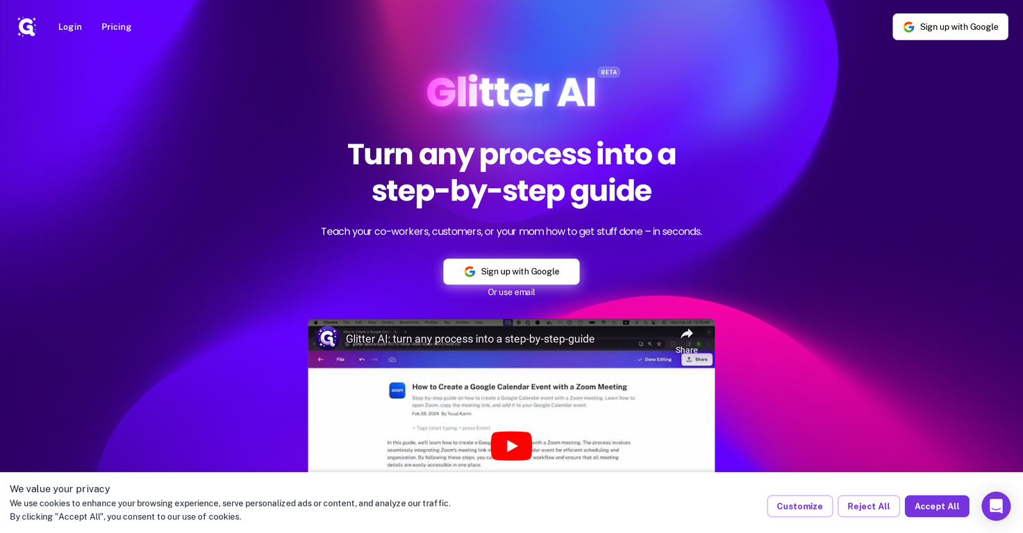 Glitter AI screenshot
