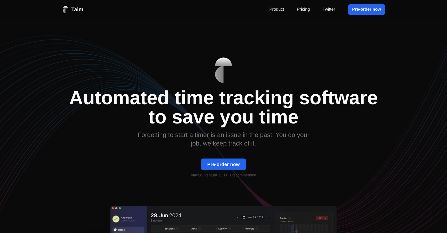 Taim App screenshot