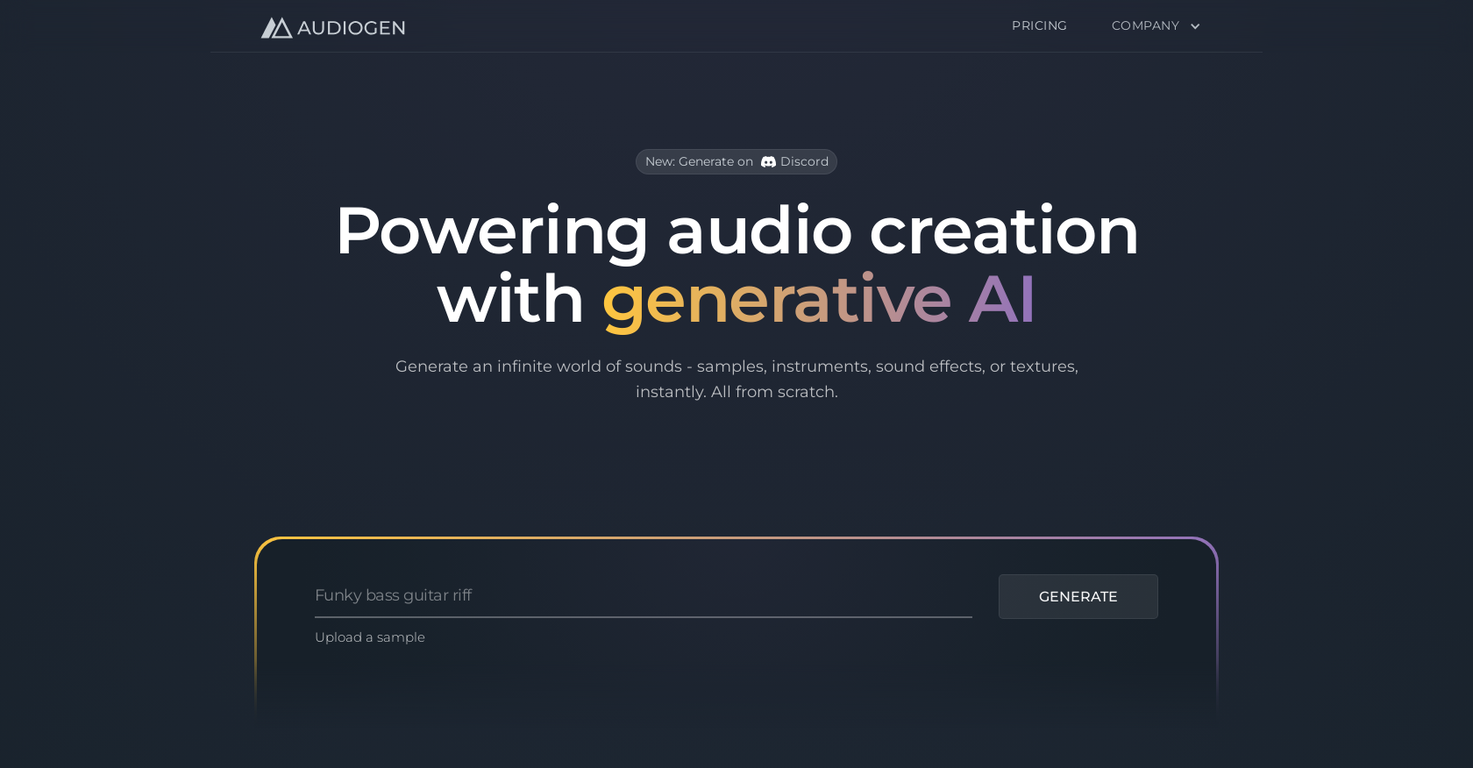 Audiogen screenshot