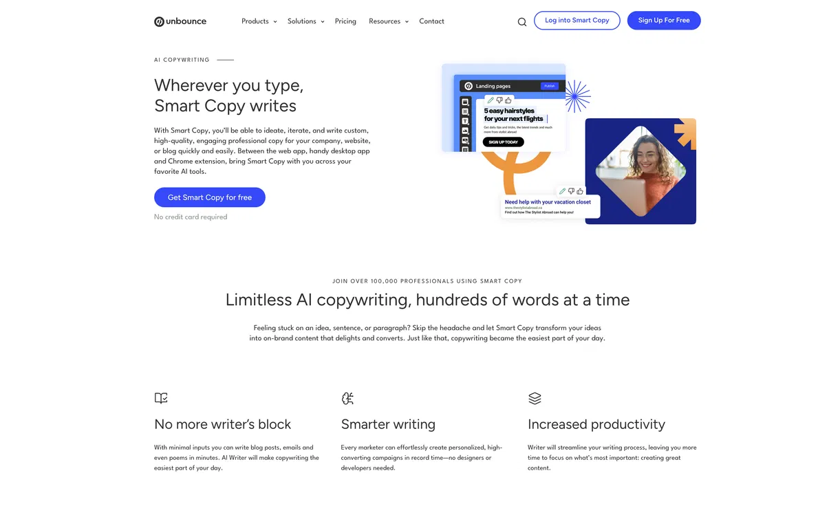 Unbounce screenshot