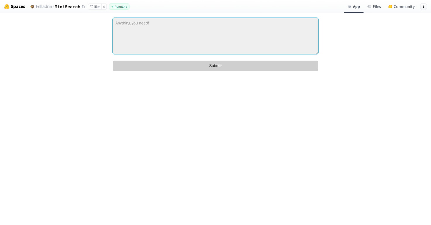MiniSearch screenshot