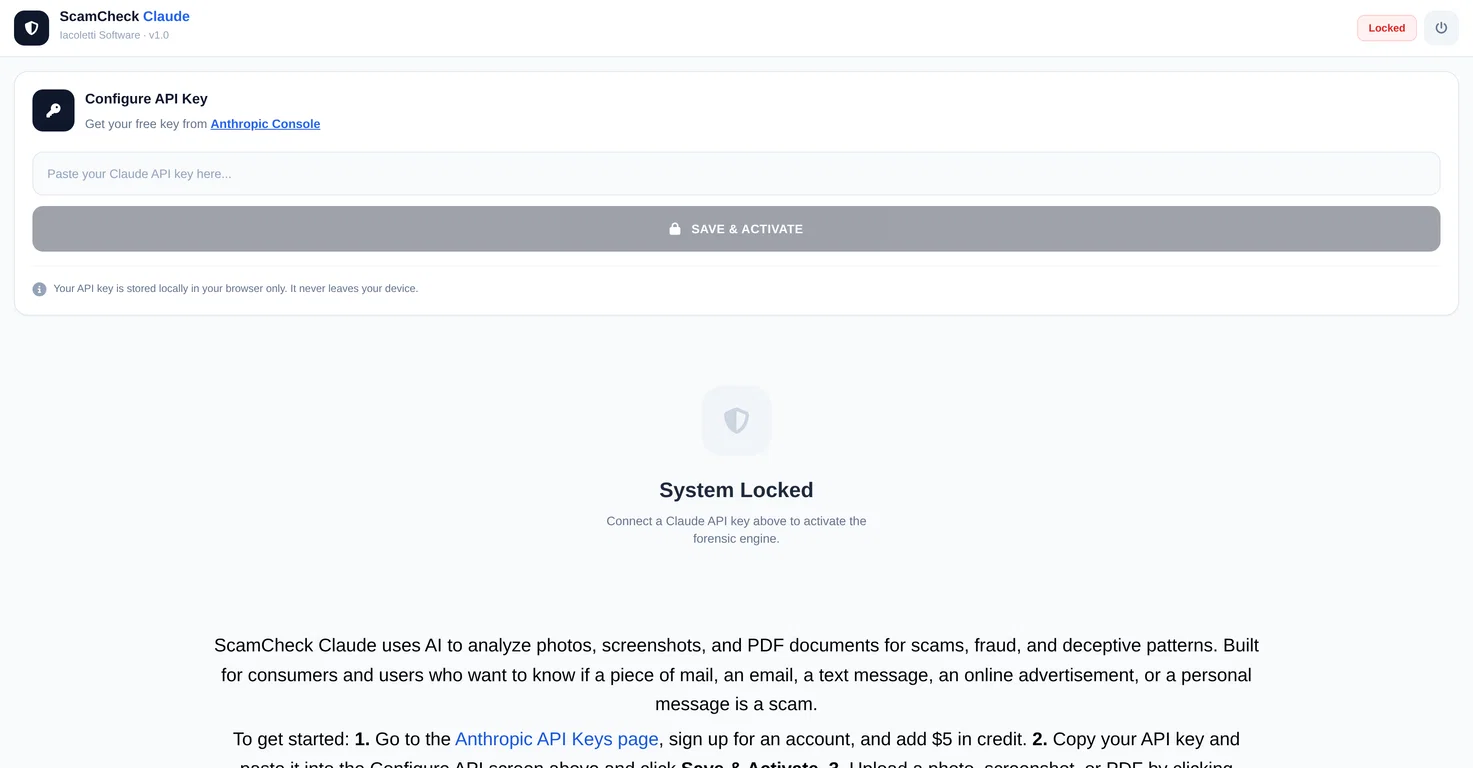 ScamCheck screenshot