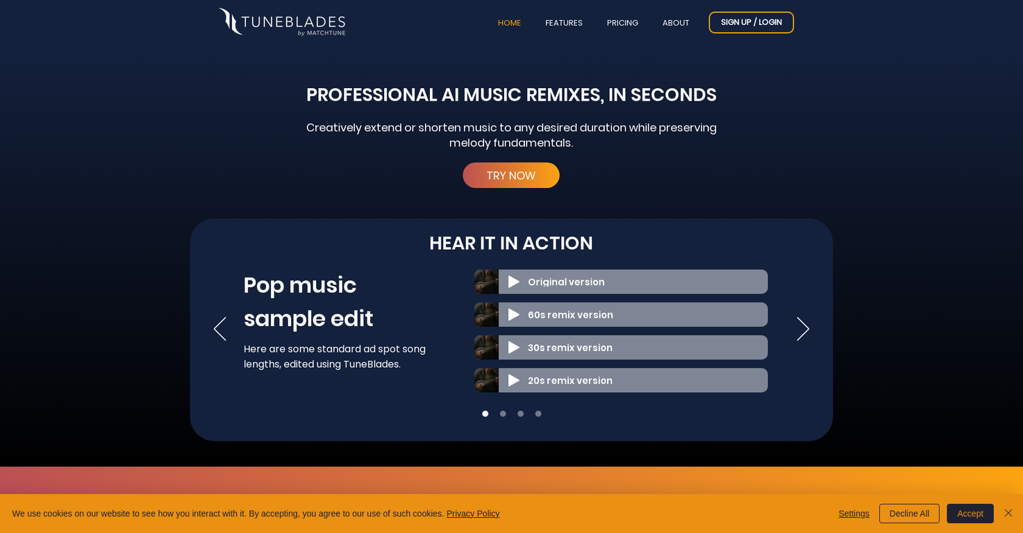 TuneBlades screenshot