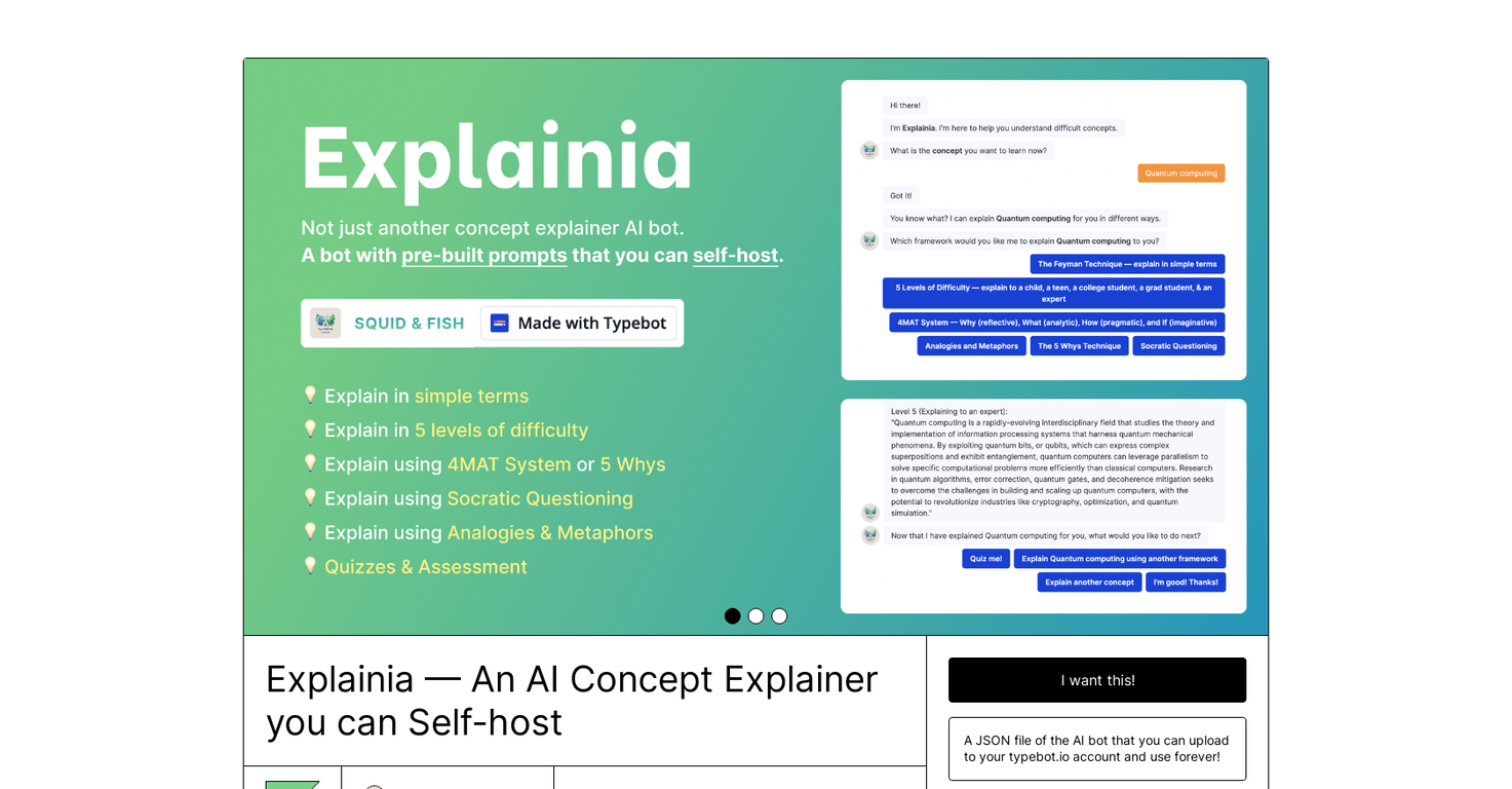 Explainia screenshot