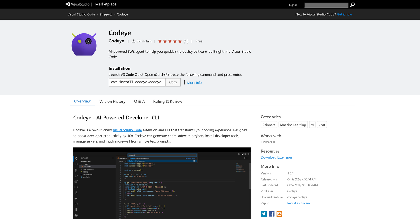 Codeye screenshot