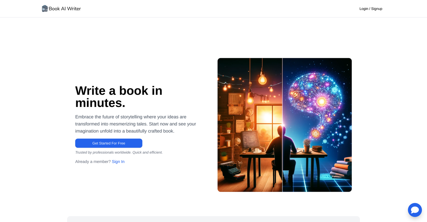 BookAIWriter.com screenshot