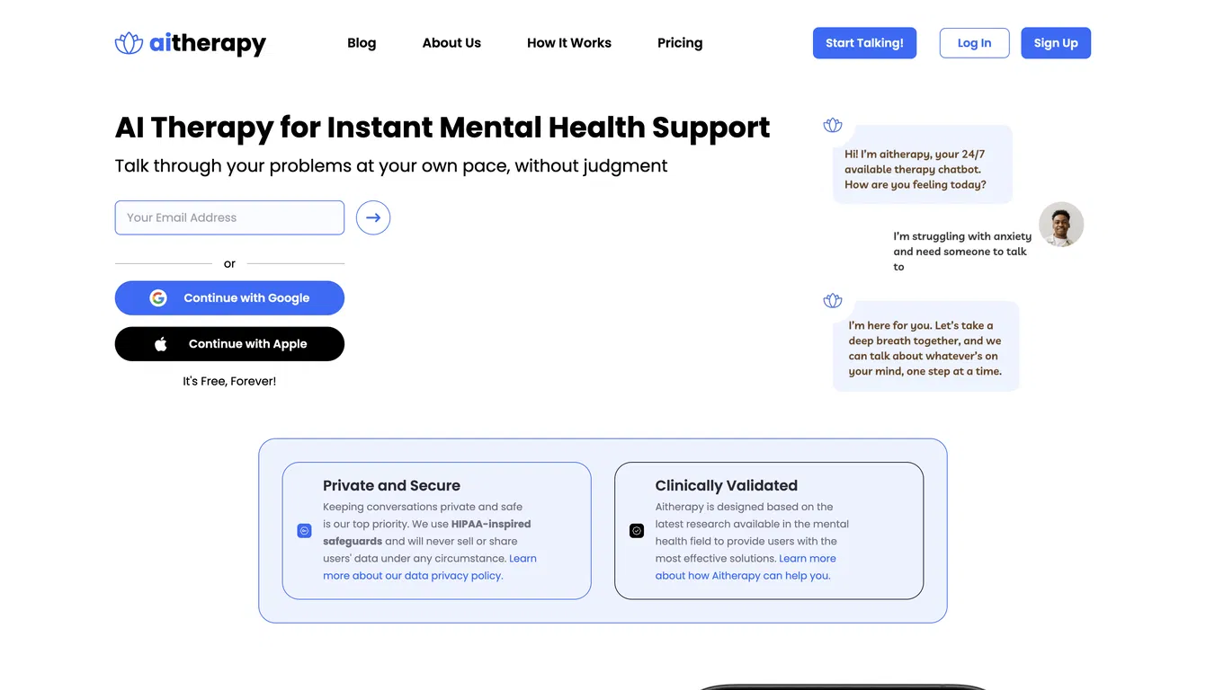 Aitherapy - Free AI Therapist screenshot