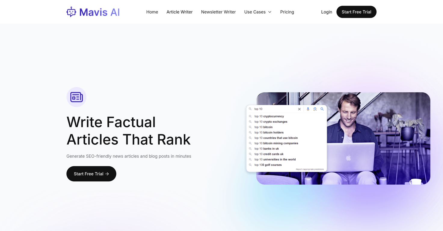Article Writer - Mavis AI screenshot