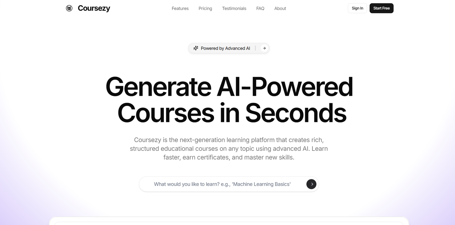 Coursezy screenshot