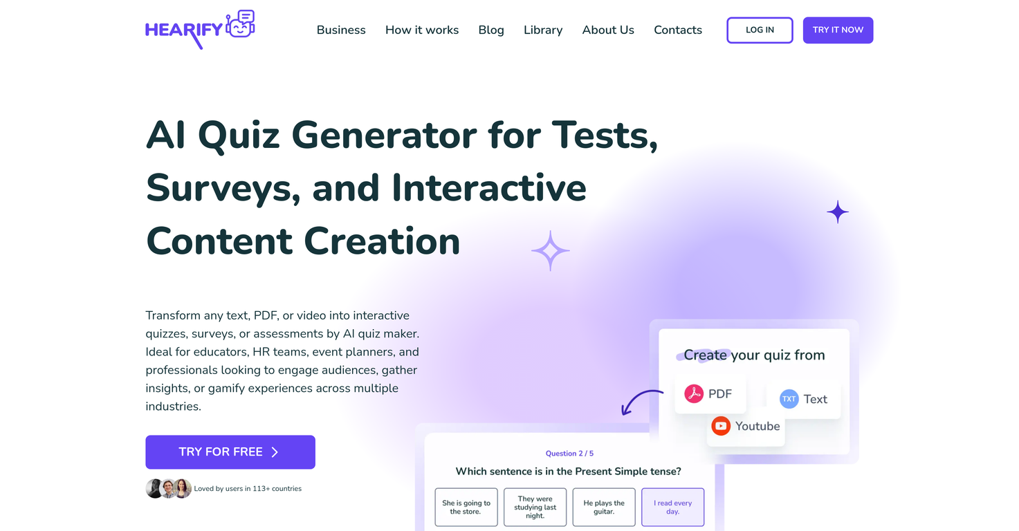 Hearify Quiz Generator screenshot