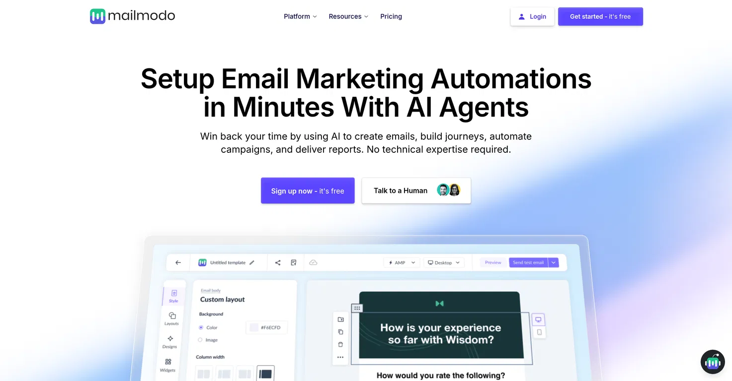 Mailmodo screenshot
