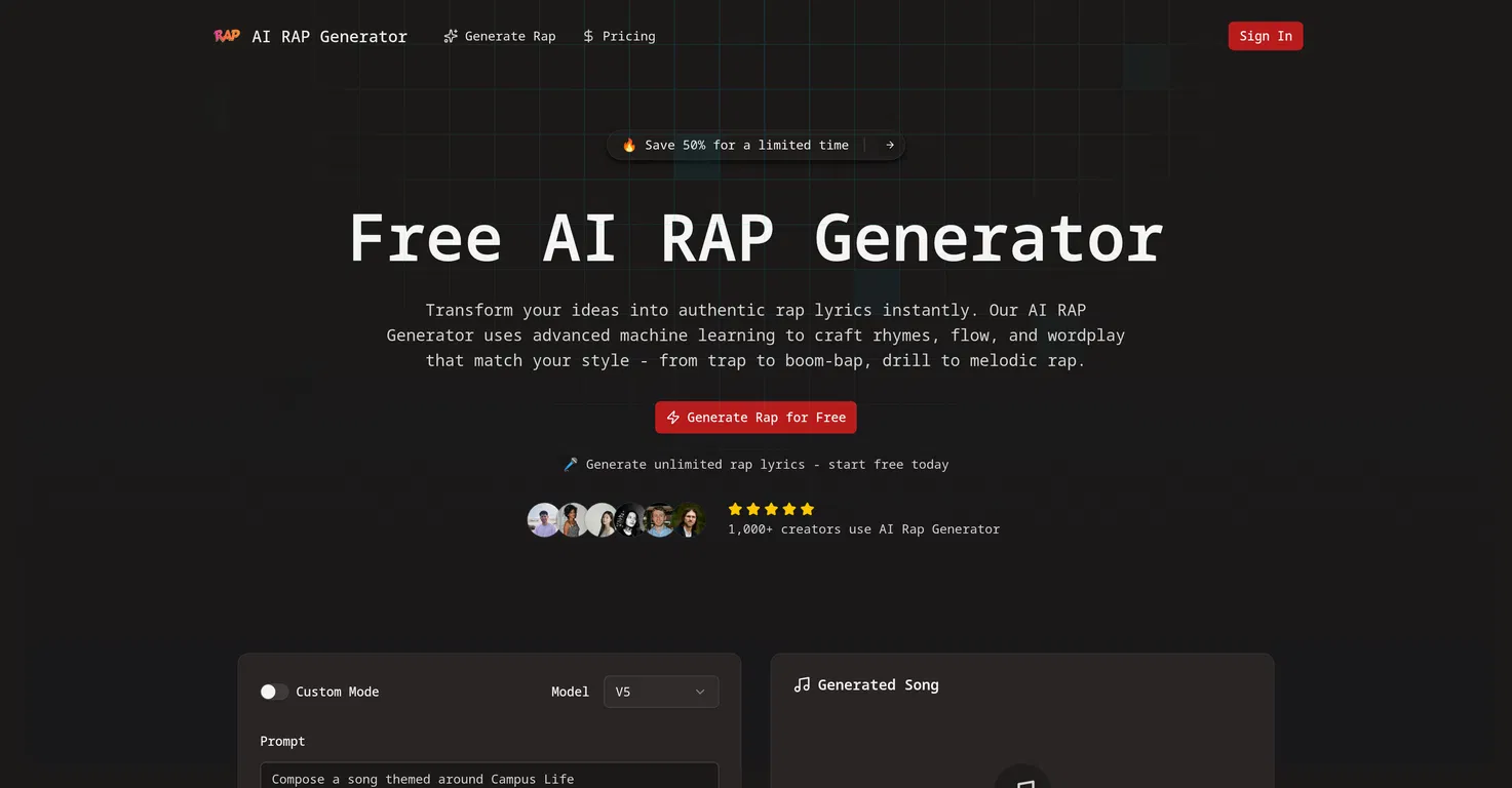 AI Rap Generator screenshot