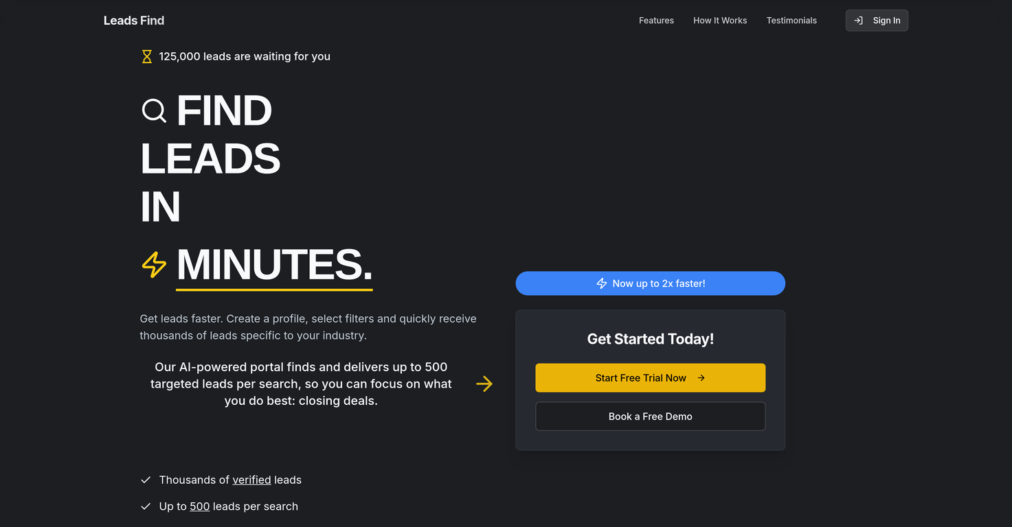 Leads Find screenshot