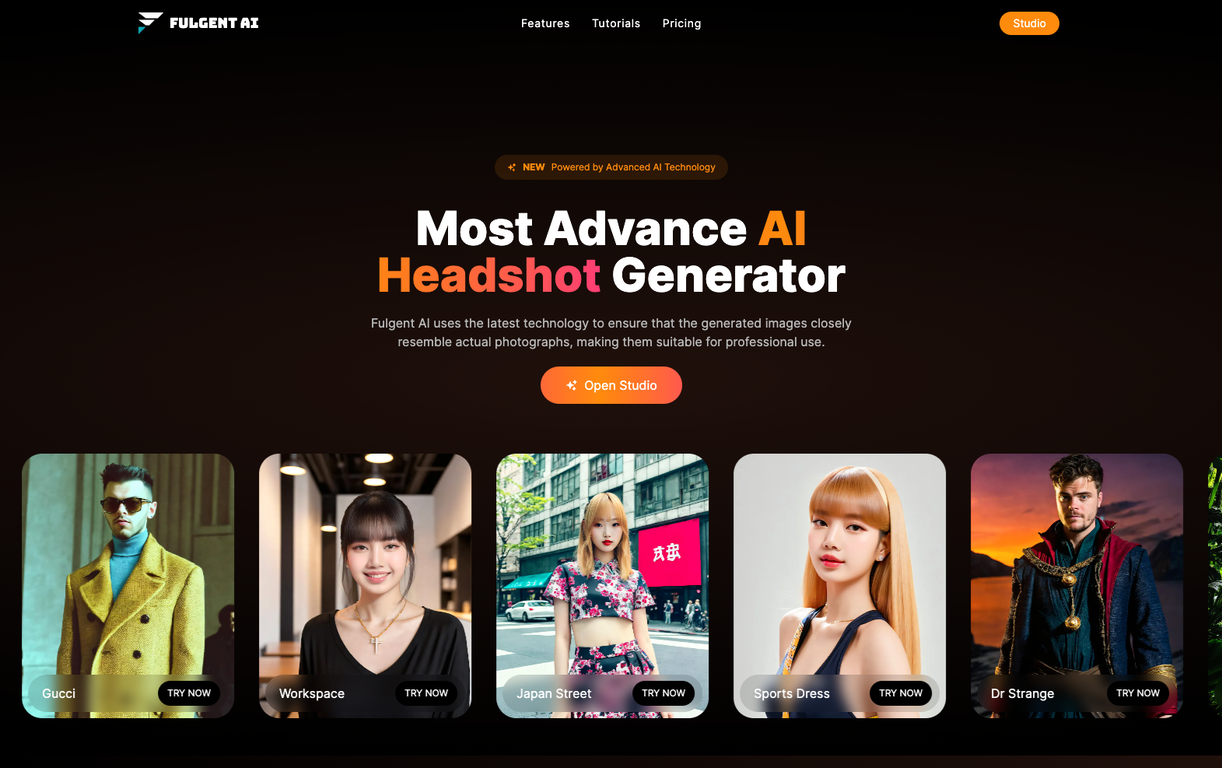 Fulgent AI | AI Headshots screenshot
