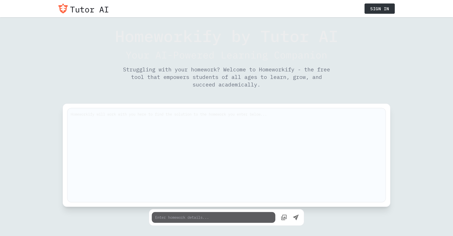 Homeworkify by Tutor AI screenshot