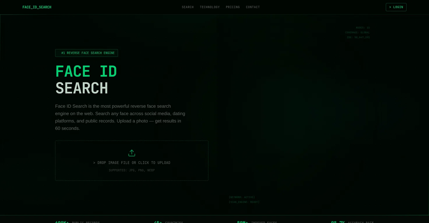Face ID Search.com screenshot