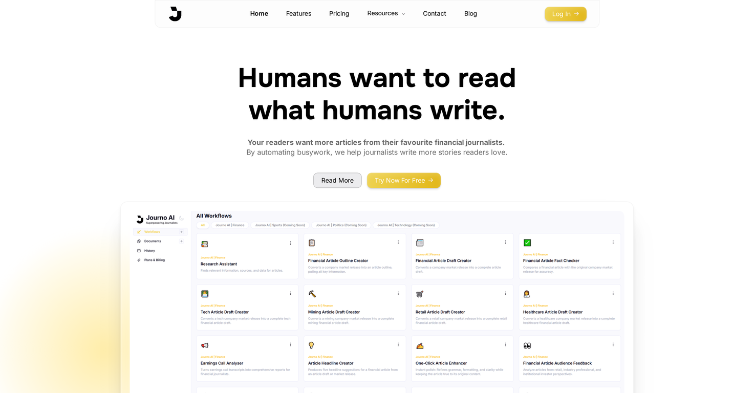 Journo AI screenshot